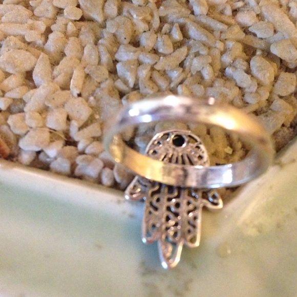 Vintage 925 turquoise Hamas ring - Picture 3 of 4