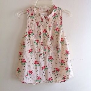 Anthropologie Meadow Rue Beige Pink Floral Top