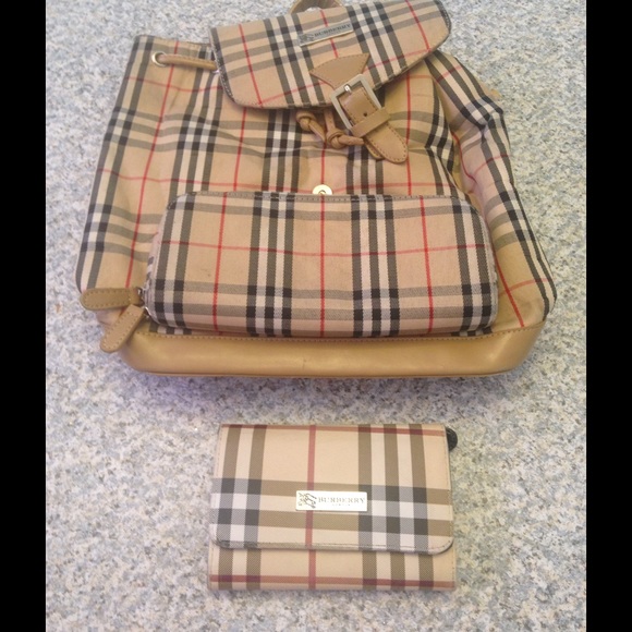 Burberry backpack and matching wallet