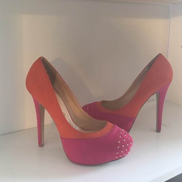 Color block heels