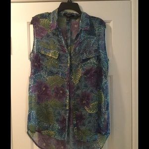 Nine West Stained Glass Sleeveless Blouse