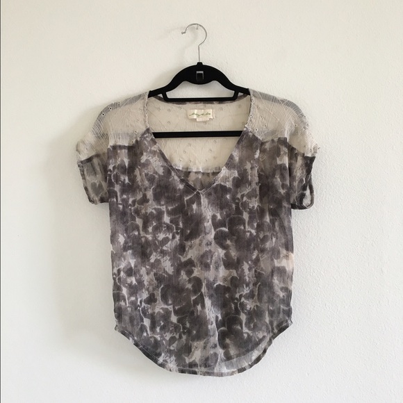 Embroidered sheer UO top