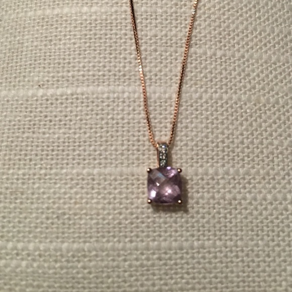❌TRADED❌ ANNA Rose gold amethyst n diamond necklace.