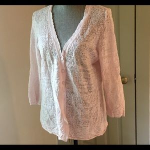 Nic & Zoe pink cardigan. Size large.
