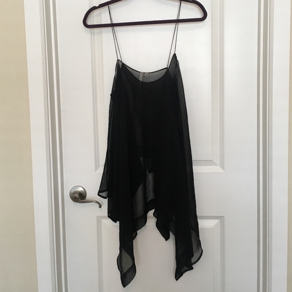 Black sheer trapeze cami