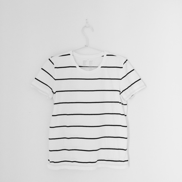 MUJI Tops - MUJI: Black and White Strip T Shirt