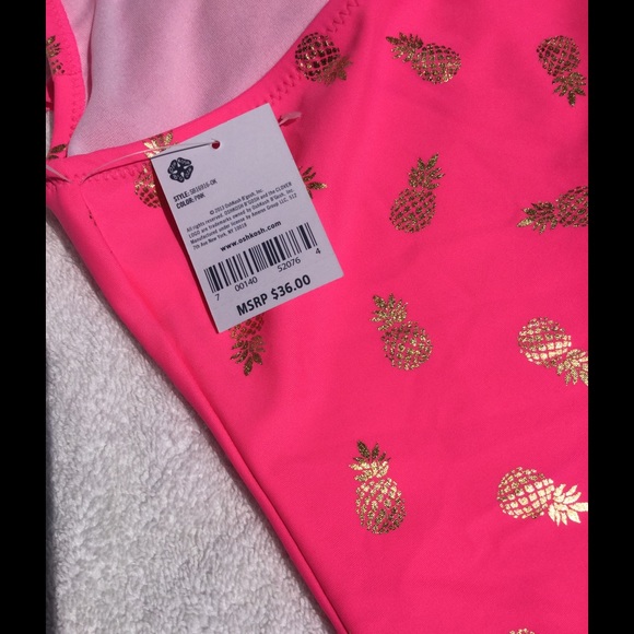 UPF Protection Bright Pink Pineapple Tankini Set. - Picture 6 of 7