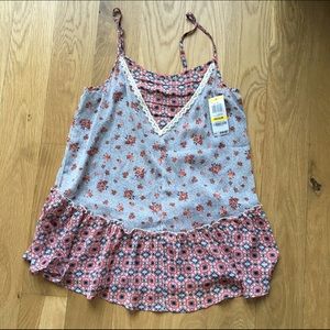 NWT American rag Gorgeous  floral boho camisole festival top