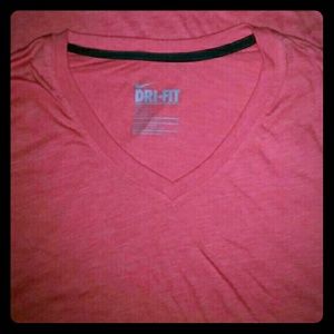 NWOT XL Nike Pink V-Neck Dri-Fit Shirt