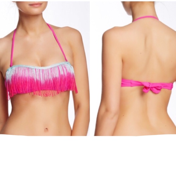 The BIKINI LAB Fringe Bandeau Bikini Top