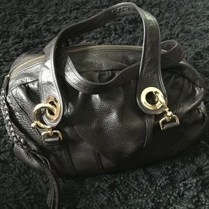 Golden Bleu Leather Bag