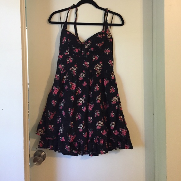 Black floral guess sun dress