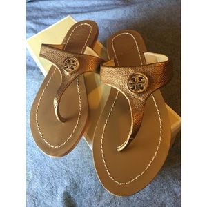 Tory Burch Gold Sandals.