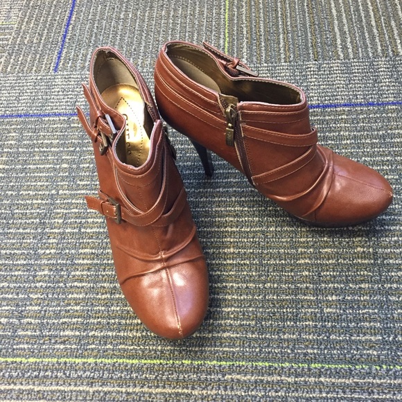 guess guess brown leather booties from febry s closet on guess guess brown leather booties from febry s closet on