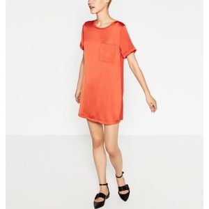 🚫SOLD🚫Nwt Zara sateen tshirt dress S