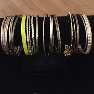 Gold Tone Bangle Bracelet Lot 22pc.