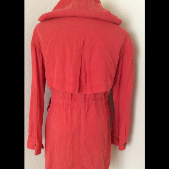 BCBG jacket windbreaker orange anorak style jacket full zipper front trendy look - Picture 3 of 5