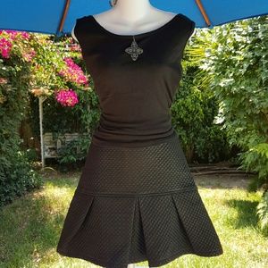 Black Faux Skater Skirt