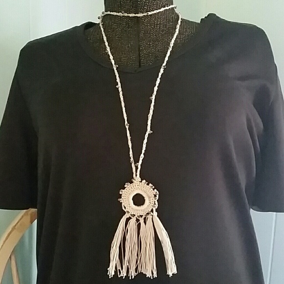 Beaded Boho Chic Tassel Necklace - Picture 2 of 4