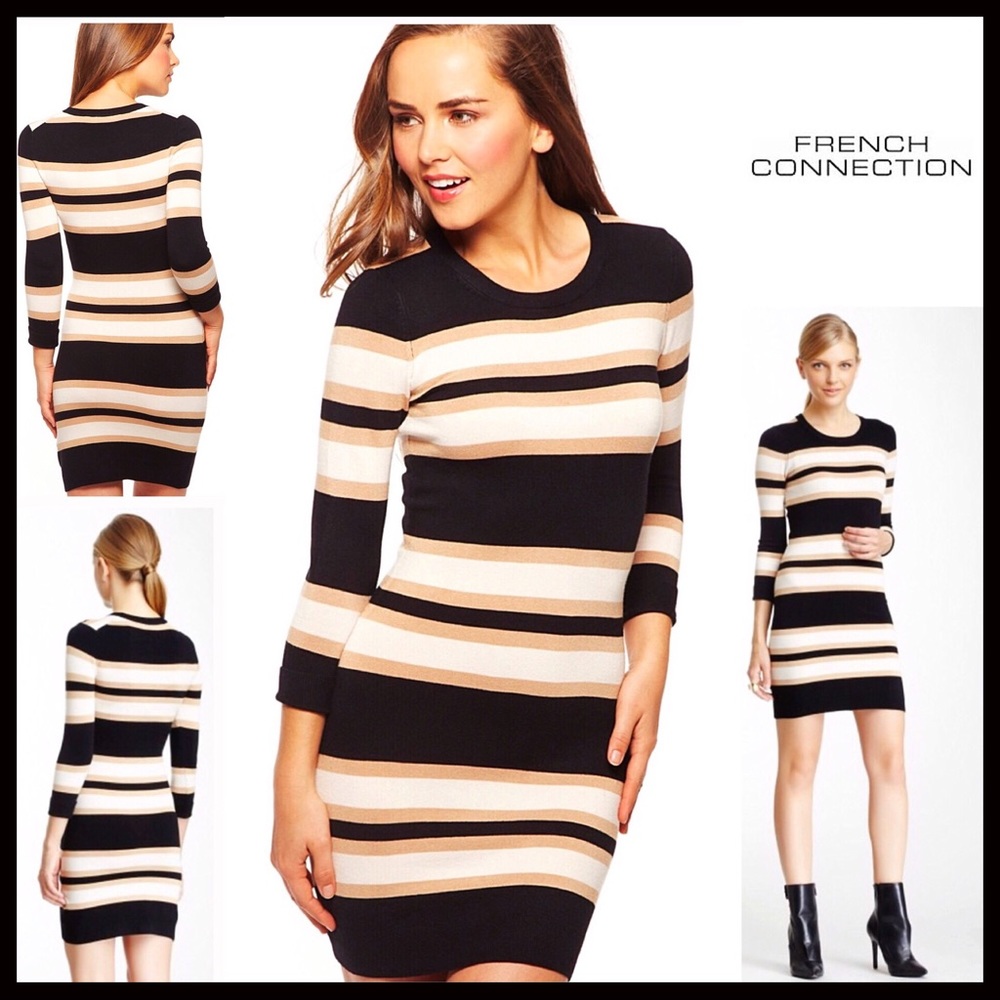 FRENCH CONNECTION BAMBI STRIPED KNIT DRESS - Picture 2 of 8