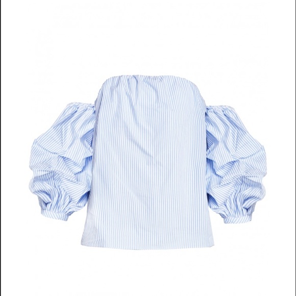 Pixie Market Ruches Sleeve Off the Shoulder Top