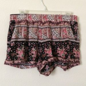 Pink floral shorts
