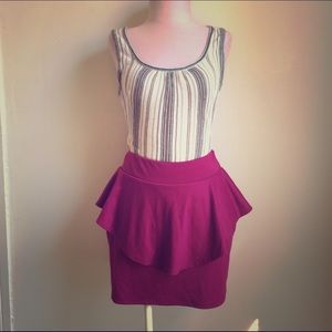 Flattering Fuchsia Peplum Skirt by Jump