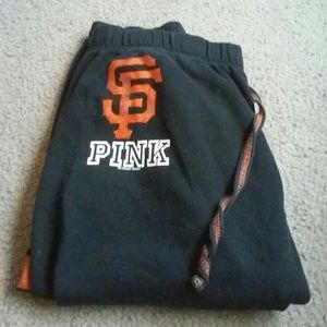 Pink mid- calf sweats