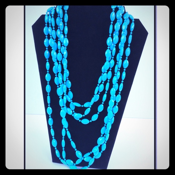Vintage blue multi strand Necklace