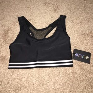 Black mesh sports bra