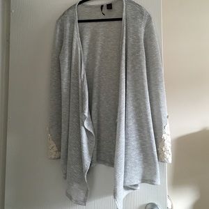 Light gray and floral sweater!