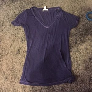 Blue burn out v neck