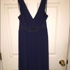 Navy blue embellished maxi dress