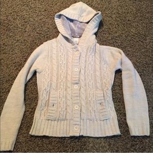 North Face hooded button up sweater