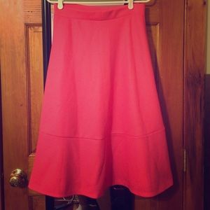 Long Hot Pink Skater Skirt H&M