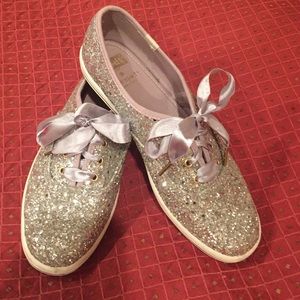 Kate Spade sparkle sneakers-silver