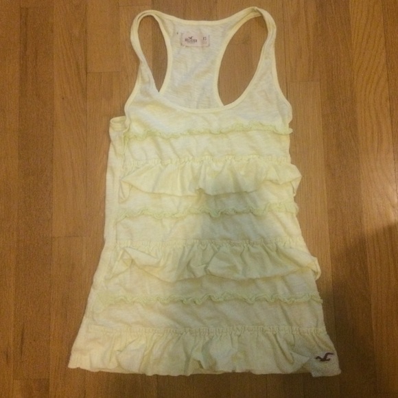 yellow tank top with ruffles