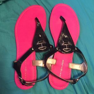 Bright pink Tommy Hilfiger sandals
