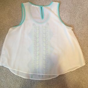 Tops - LUSH teal/sheer/neon yellow tank Tops - LUSH teal/sheer/neon yellow tank