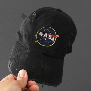 "NASA" Distressed Strapback Cap