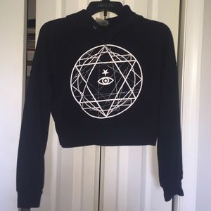 LA Hearts Black Cropped Hoodie sz. XS