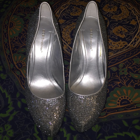 Silver BCBG platform heels!