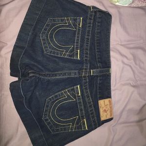 true religion shorts with side buttons