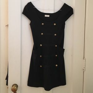 Little black Monteau dress w/gold anchor buttons