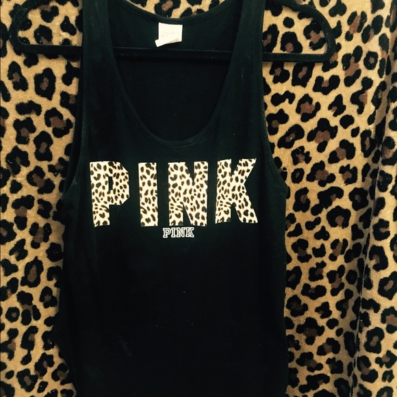 VS PINK black leopard tank!