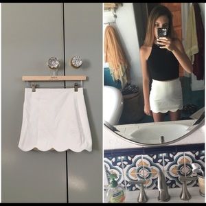 White Scalloped Mini Skirt from Topshop