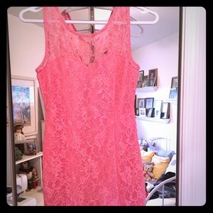 Sexy pink lace dress