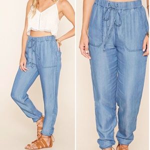 jean fabric jogger pant