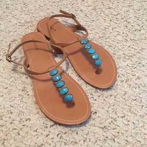 Brown/Teal Sandals