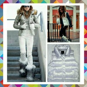 Talbots Silver Down Vest XL Like New!